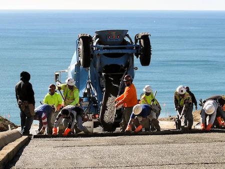 Concrete Pour for a Driveway in Malibu, CA