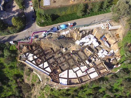 Top View of Footings for a Concrete Deck in Bel Air, CA. Built by TROYCO.