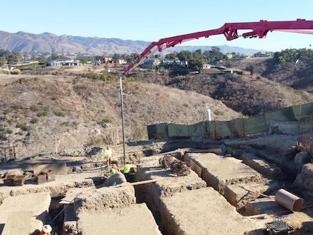 Concrete Boom Pump Drone Pouring Concrere for a Residential Home in Malibu, CA 