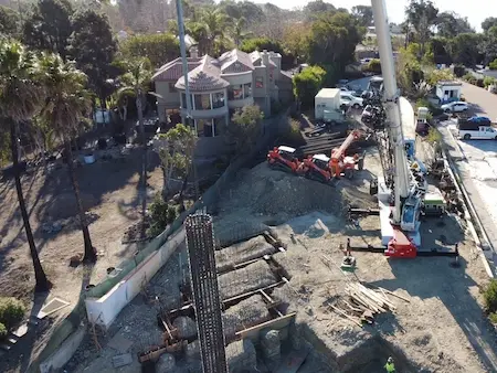 Concrete Pile Installation by TROYCO Team in Malibu, CA