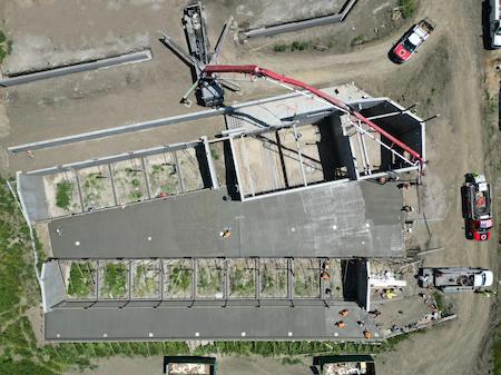Concrete Horse Stables Progression Top View in Malibu, CA