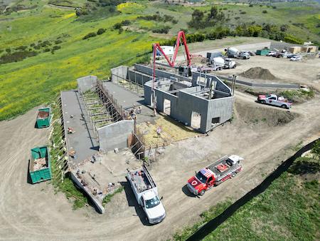 Concrete Horse Stables Progression Side View in Malibu, CA