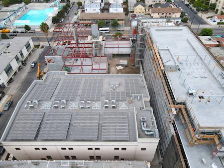 Top View of a Concrete Parking Structure in Hollywood, CA