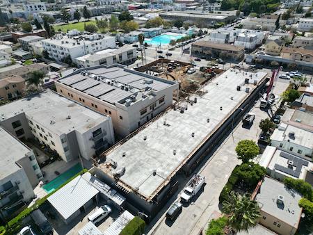 Top View of a Concrete Podium Deck in Hollywood, CA