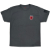 Frontside of a Charcoal Troyco Logo Tshirt